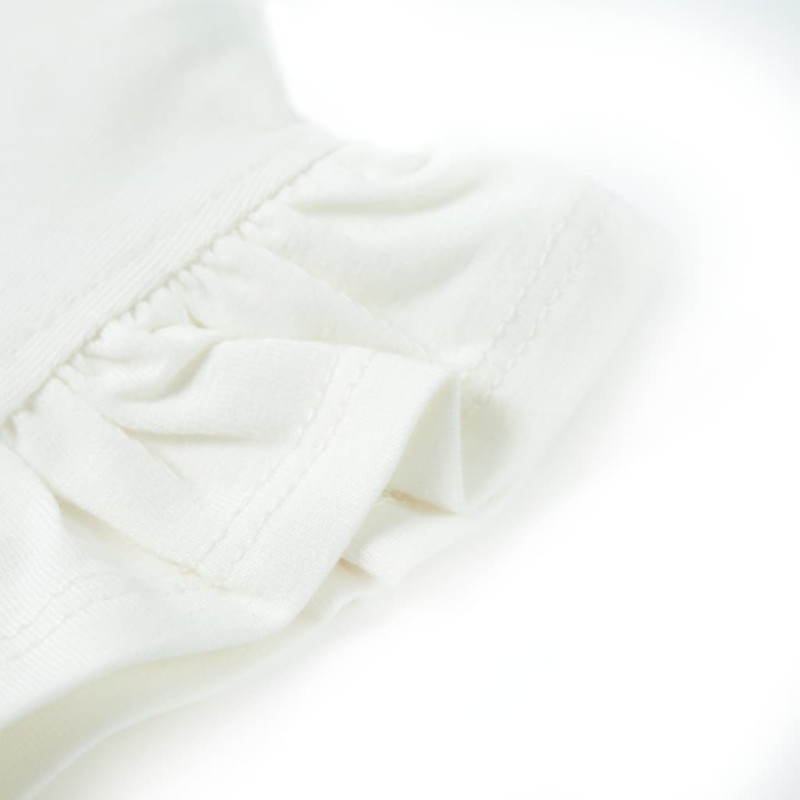 Fehér fodros ujjú gyerekpóló 104