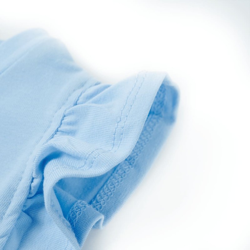 Világoskék fodros ujjú gyerekpóló 104