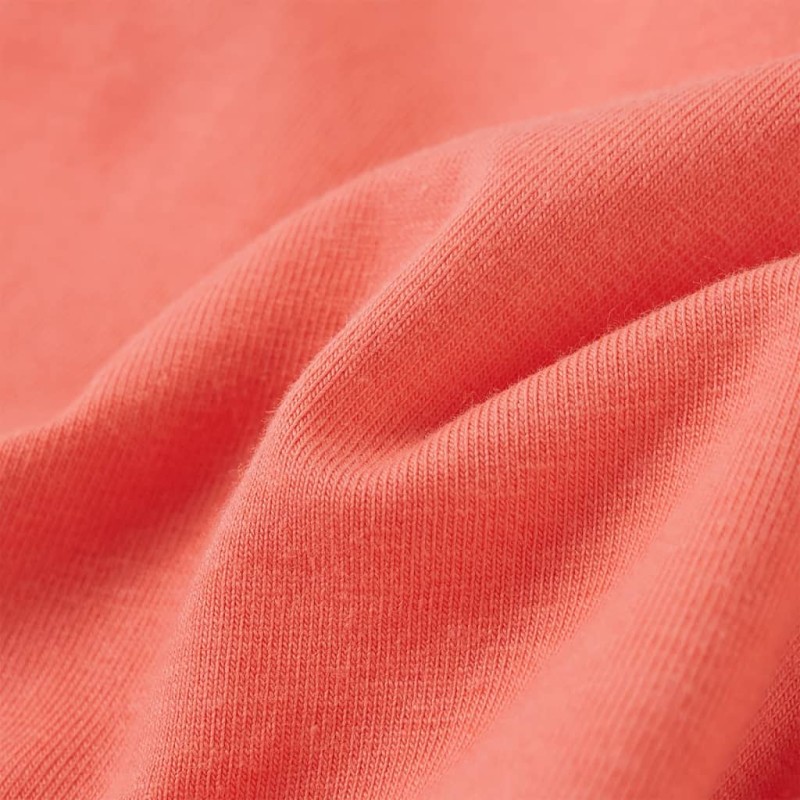 Korall színű fodros ujjú gyerekpóló 92