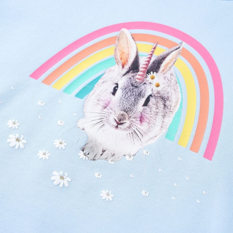 Világoskék gyerekpulóver 140