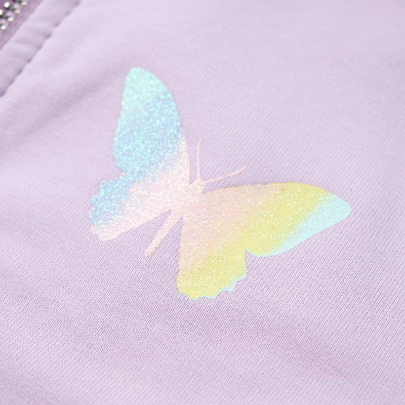 Lila kapucnis gyerekpulóver 116