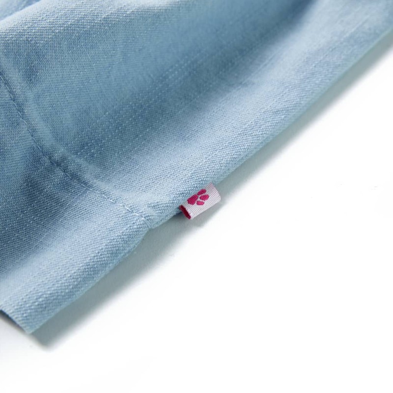 Halványkék fodros gyerekruha 140