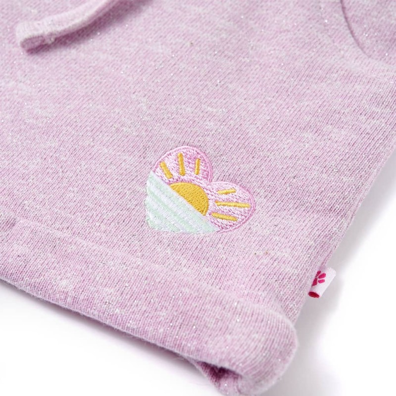 Vegyes lila gyerekrövidnadrág húzózsinórral 128