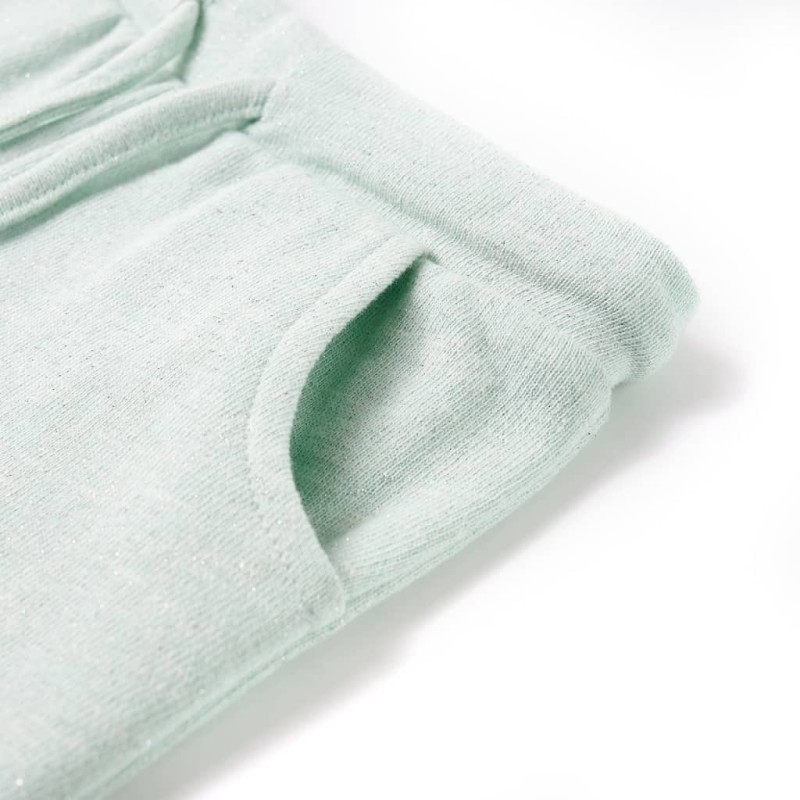 Vegyes világos mentaszínű gyerekrövidnadrág húzózsinórral 128