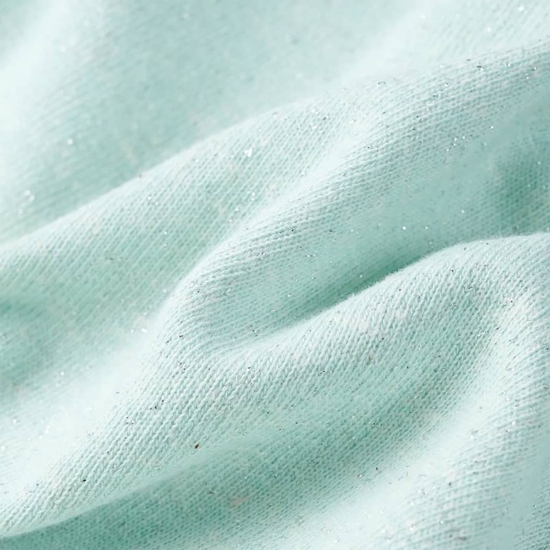 Vegyes világos mentaszínű kapucnis gyerekpulóver cipzárral 116