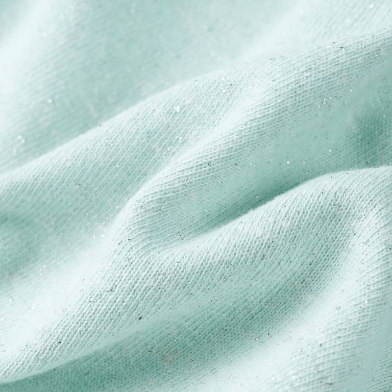 Vegyes világos mentaszínű kapucnis gyerekpulóver cipzárral 140