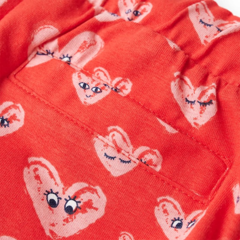 Piros gyerekrövidnadrág húzózsinórral 92