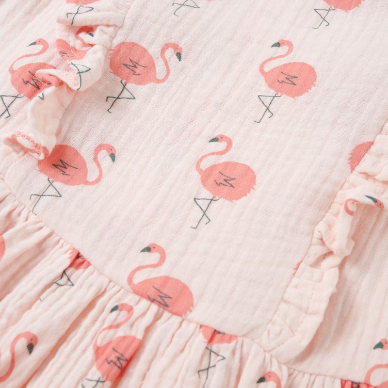 Halvány rózsaszín fodros gyerekruha 104