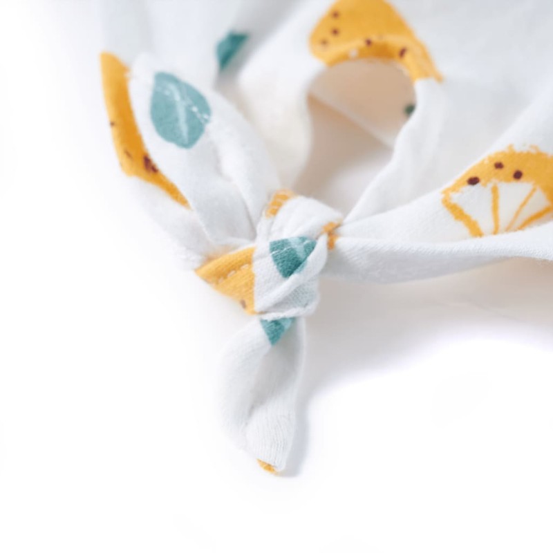 Ekrü színű gyerekpóló csomós szegéllyel 128