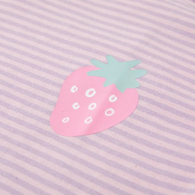 Lila fodros ujjú gyerekpóló 128