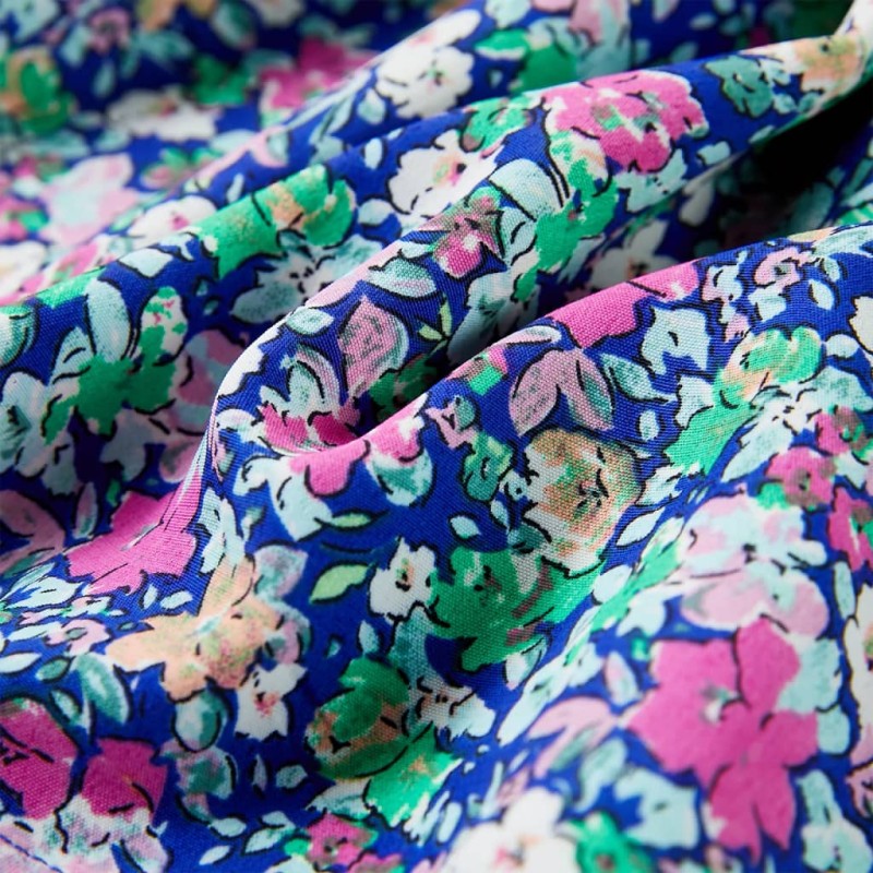 Kobaltkék gyerekruha fodros ujjakkal 116