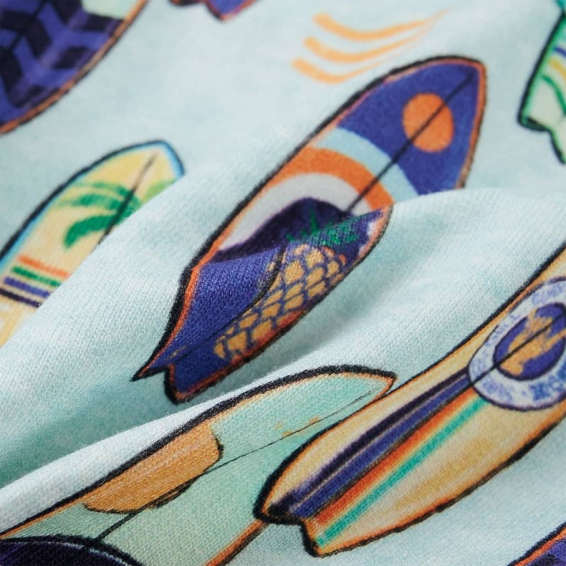 Halvány kék melange gyerekrövidnadrág húzózsinórral 116