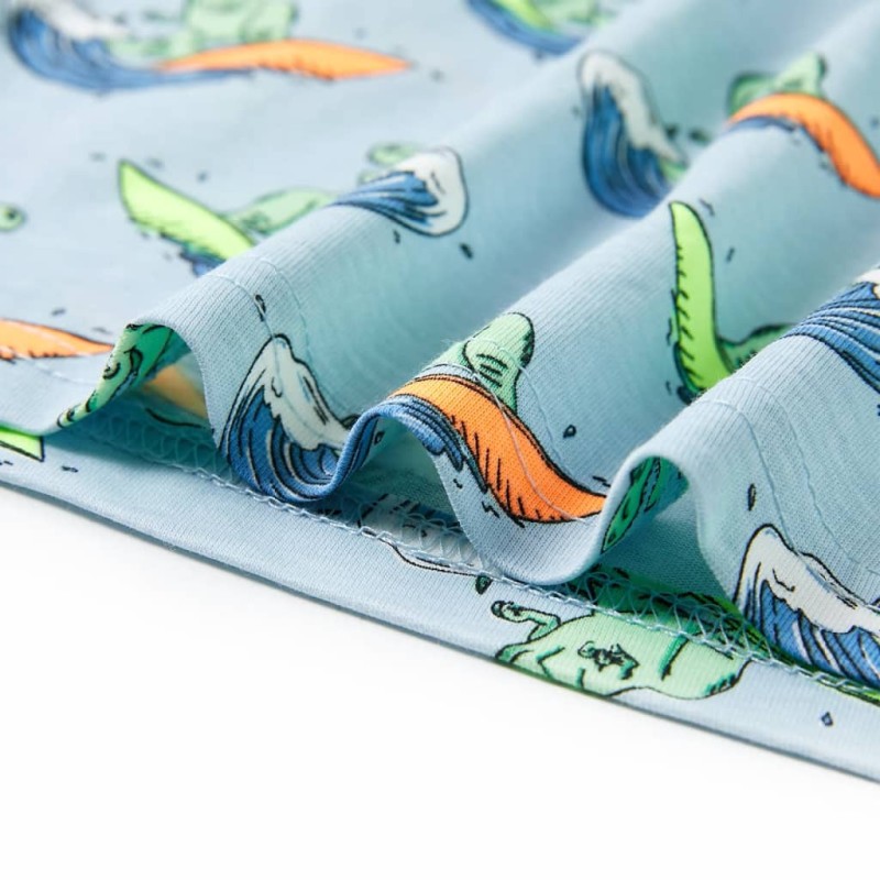 Világoskék rövid ujjú gyerekpizsama 92