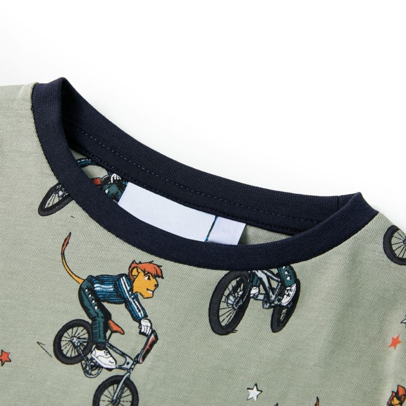 Világos keki rövid ujjú gyerekpizsama 116