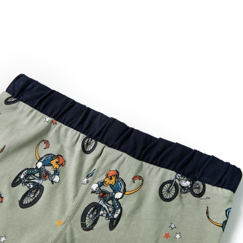 Világos keki rövid ujjú gyerekpizsama 128