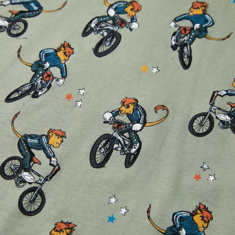 Világos keki rövid ujjú gyerekpizsama 128