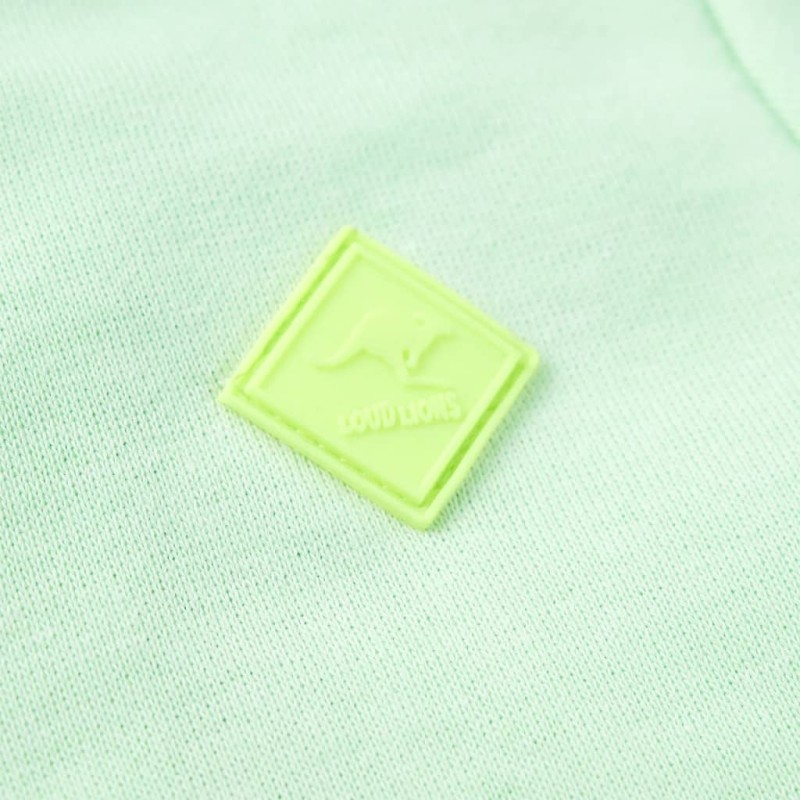 Élénkzöld kapucnis gyerekpulóver cipzárral 128