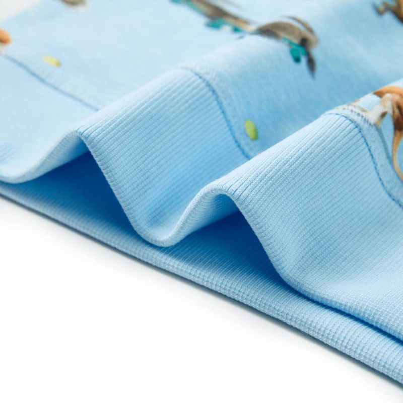 Világoskék melange gyerekpulóver 116