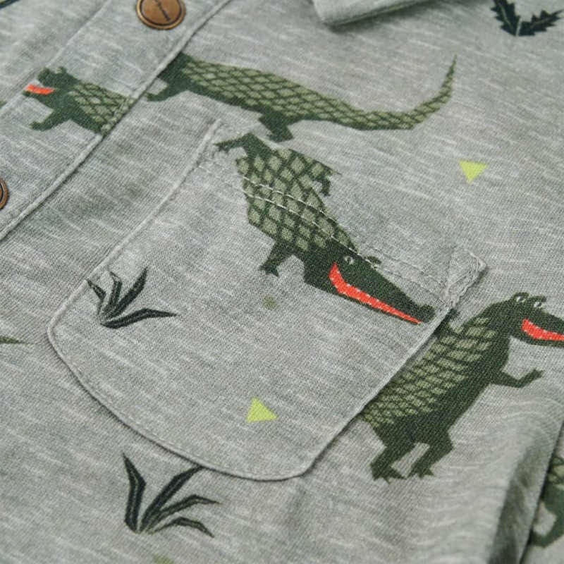 Világos khaki melange gyerek ing 128