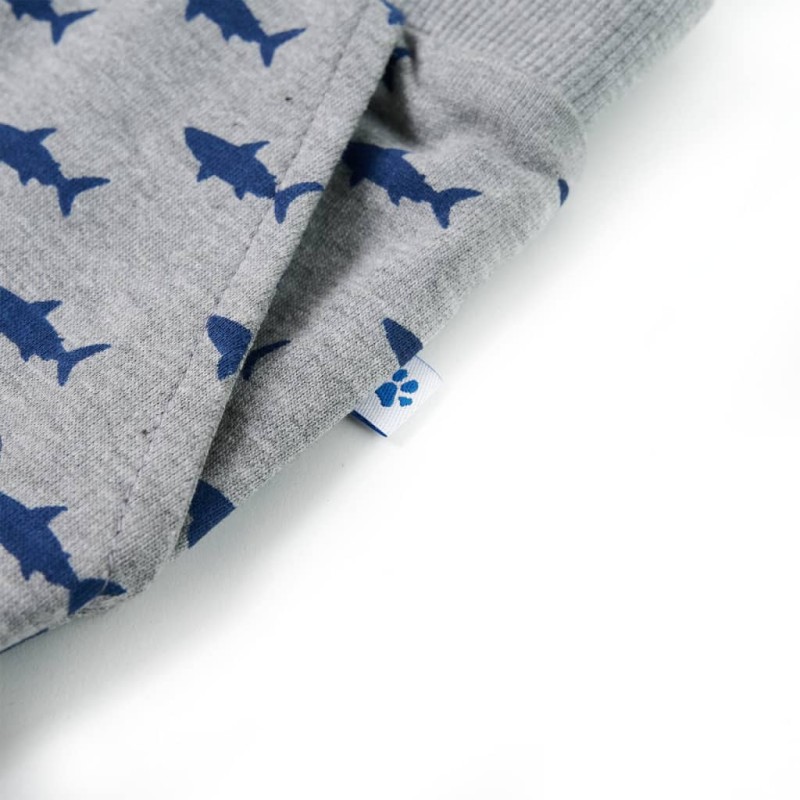 Világosszürke melange gyerekrövidnadrág húzózsinórral 104