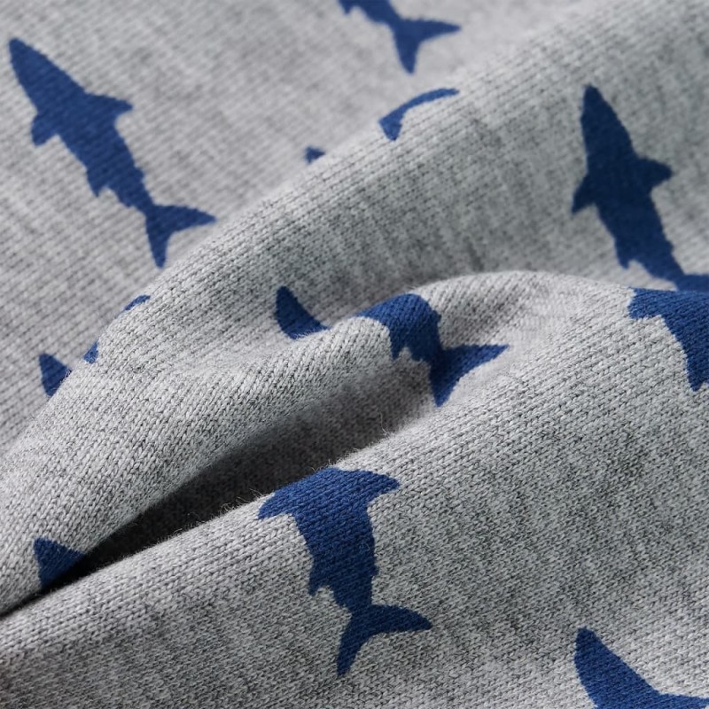 Világosszürke melange gyerekrövidnadrág húzózsinórral 104