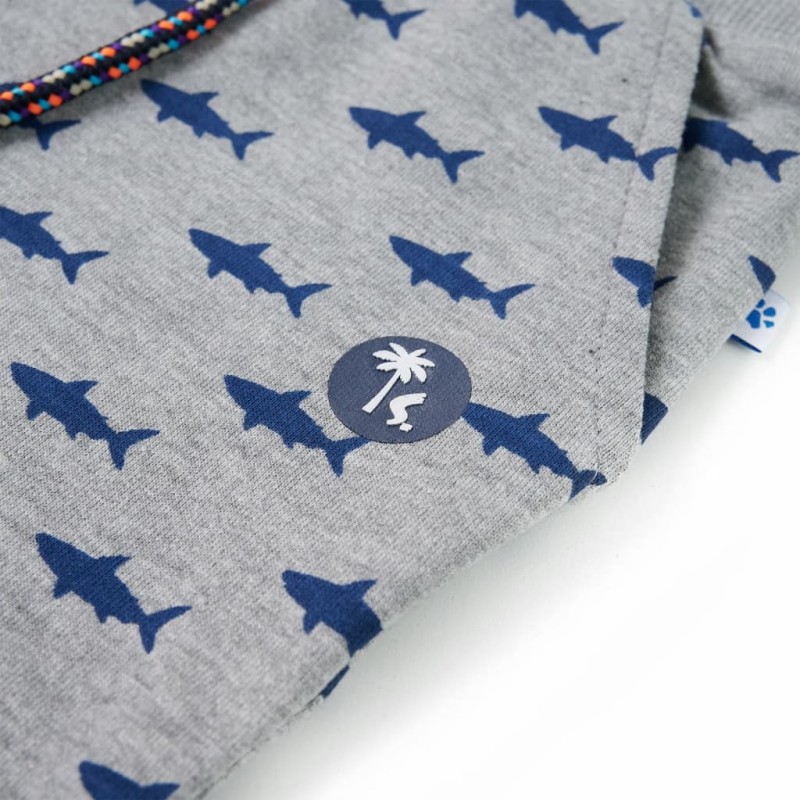 Világosszürke melange gyerekrövidnadrág húzózsinórral 116