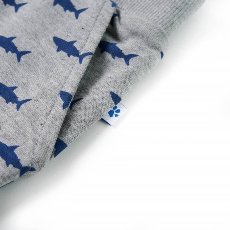 Világosszürke melange gyerekrövidnadrág húzózsinórral 128