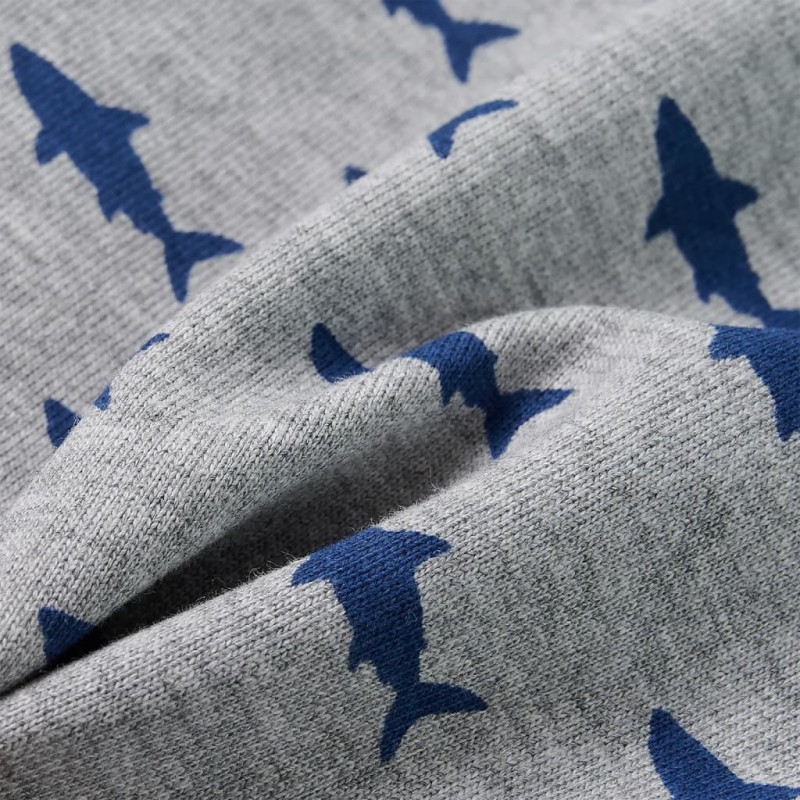 Világosszürke melange gyerekrövidnadrág húzózsinórral 128