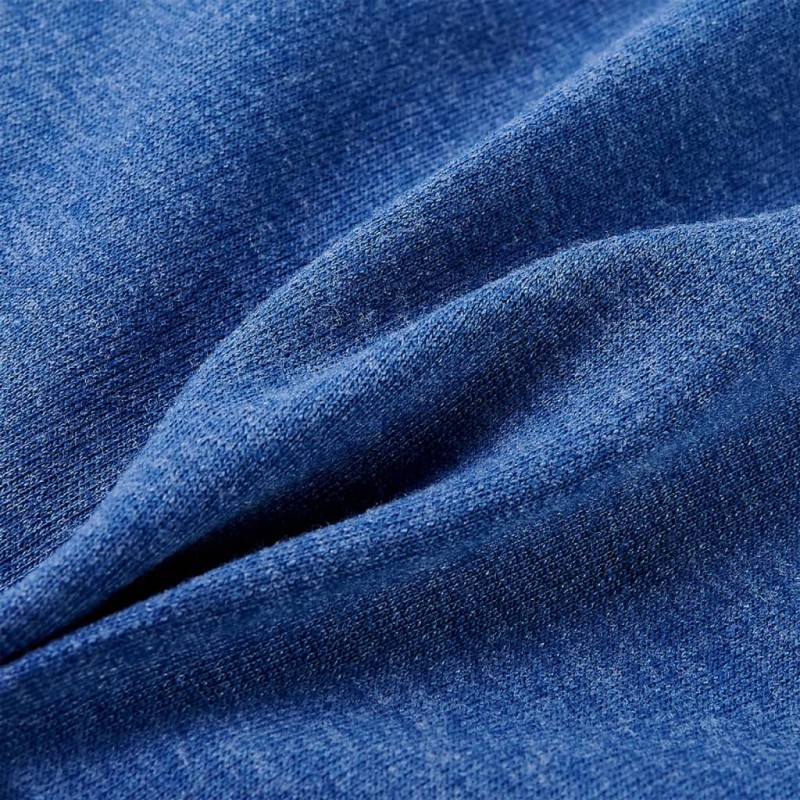 Sötétkék melange kapucnis gyerekpulóver cipzárral 92