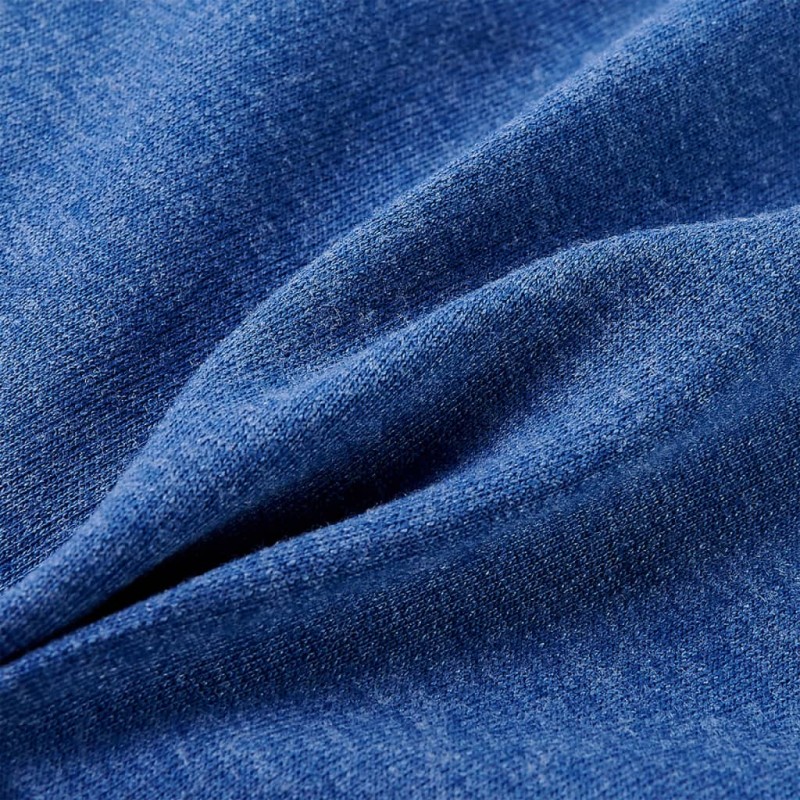 Sötétkék melange kapucnis gyerekpulóver cipzárral 116