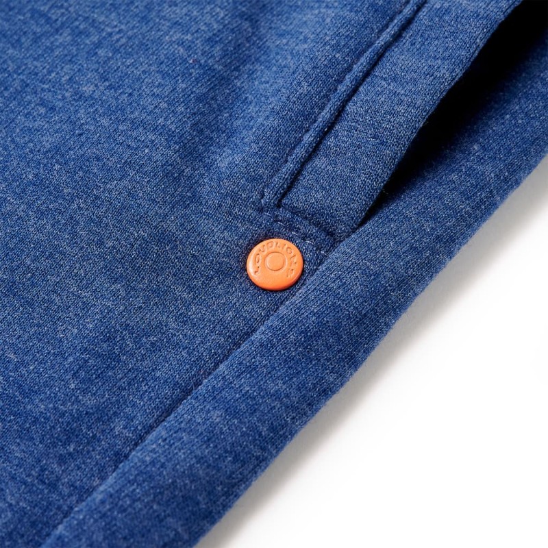 Sötétkék melange gyerekrövidnadrág húzózsinórral 140