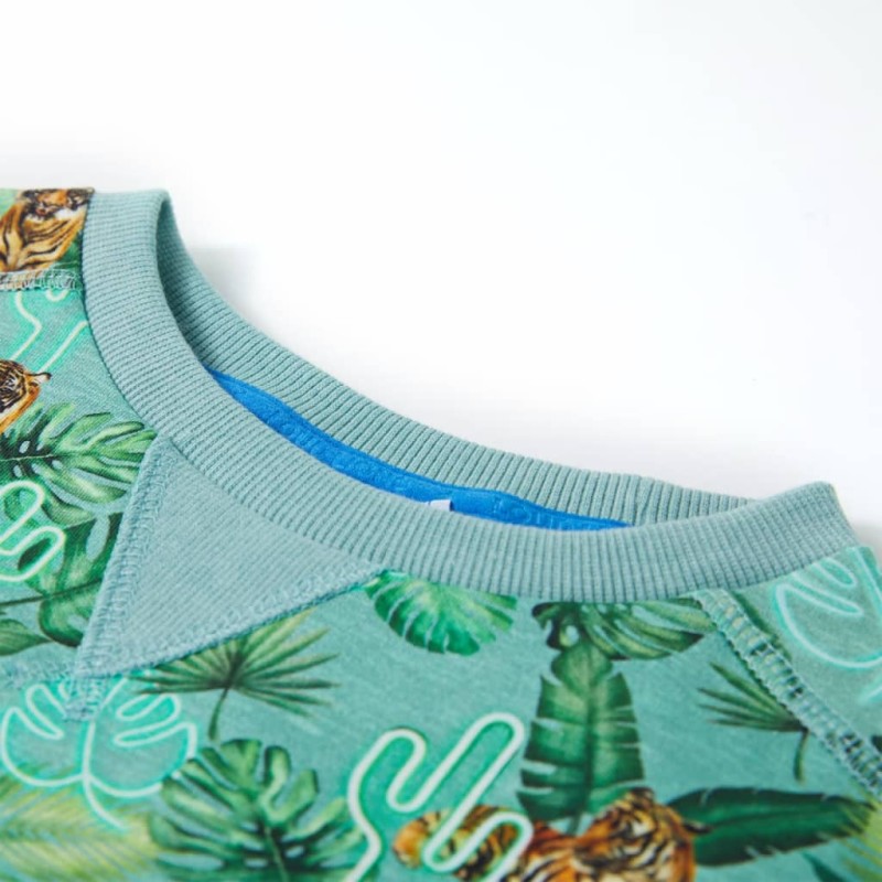 Világoszöld melange gyerek pulóver 128