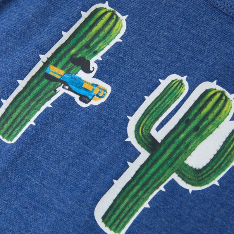 Sötétkék melange gyerek felső 128