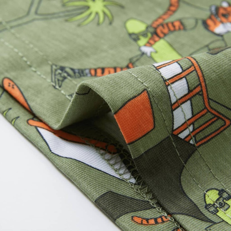 Világos khaki rövid ujjú gyerekpizsama 116