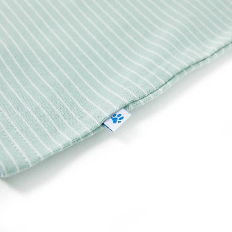 Világos mentaszínű csíkos gyerekpóló 128