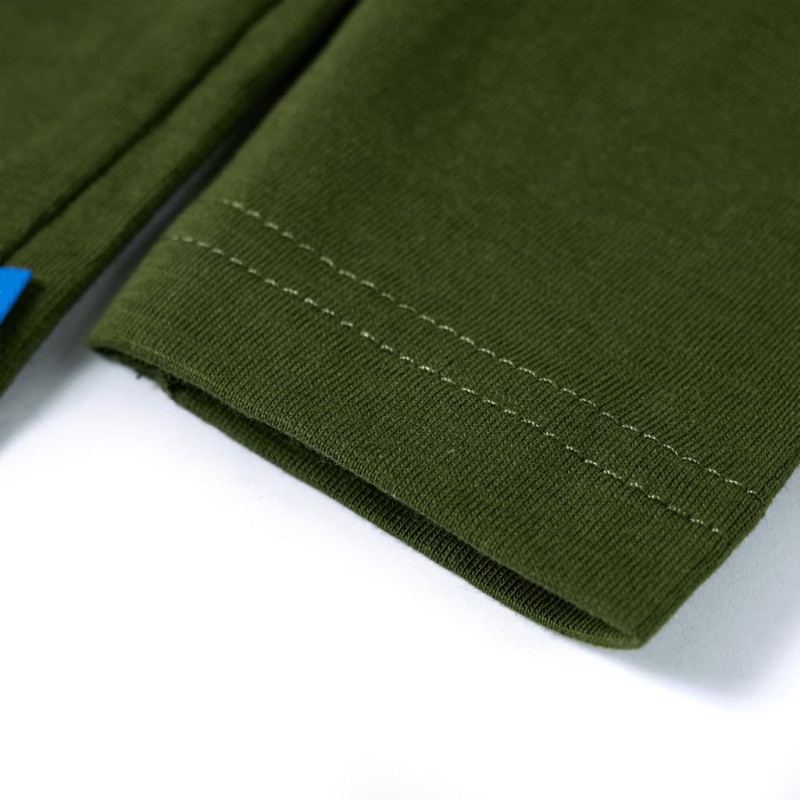 Sötét khaki hosszú ujjú gyerekpóló 92