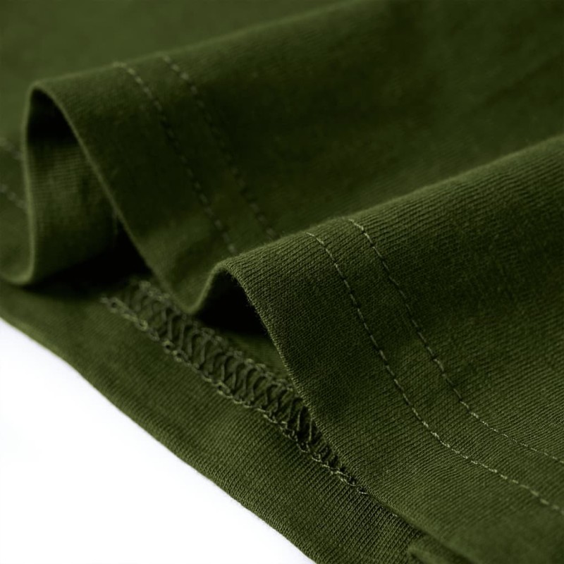 Sötét khaki hosszú ujjú gyerekpóló 116