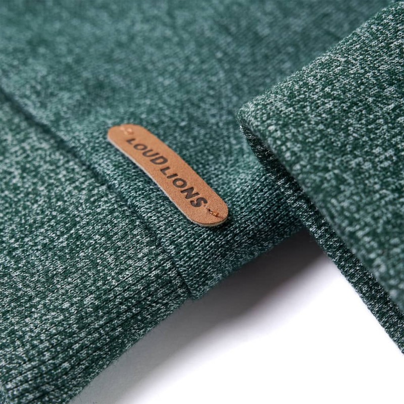 Sötétzöld melange gyerekpulóver 116