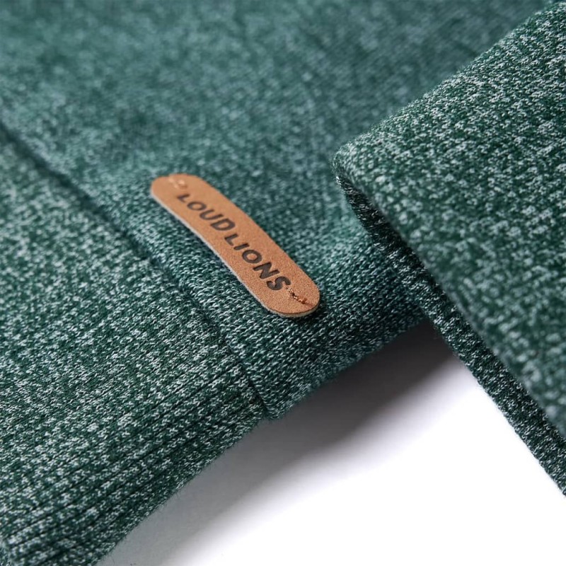 Sötétzöld melange gyerekpulóver 140