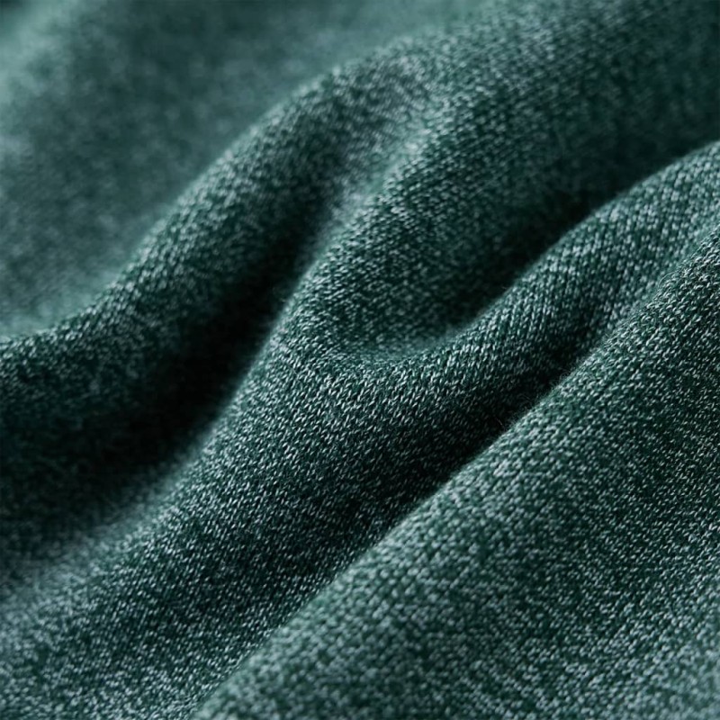 Sötétzöld melange gyerekpulóver 140