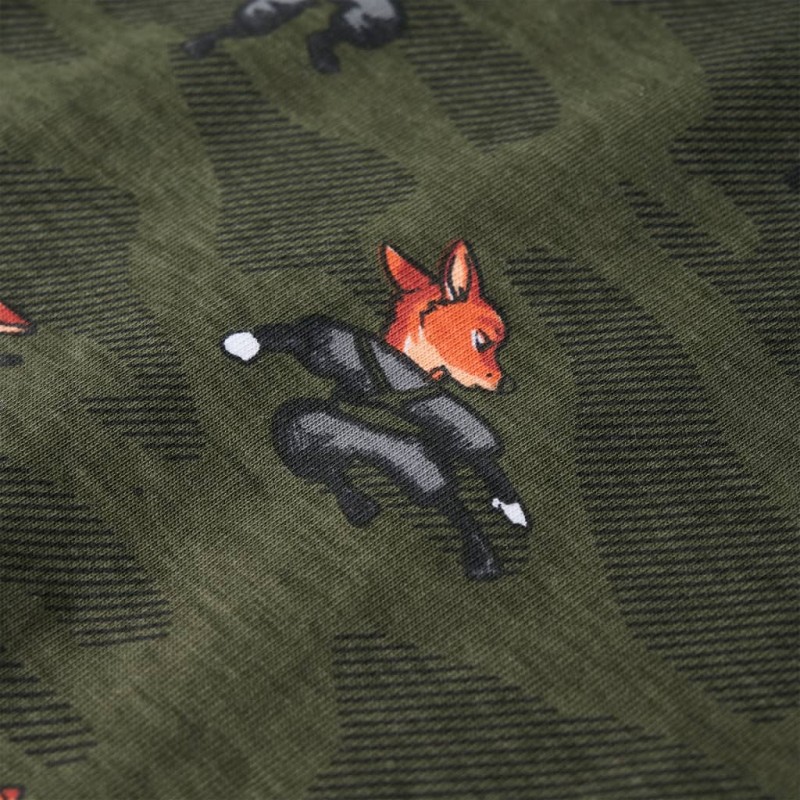 Khaki hosszú ujjú gyerekpizsama 128