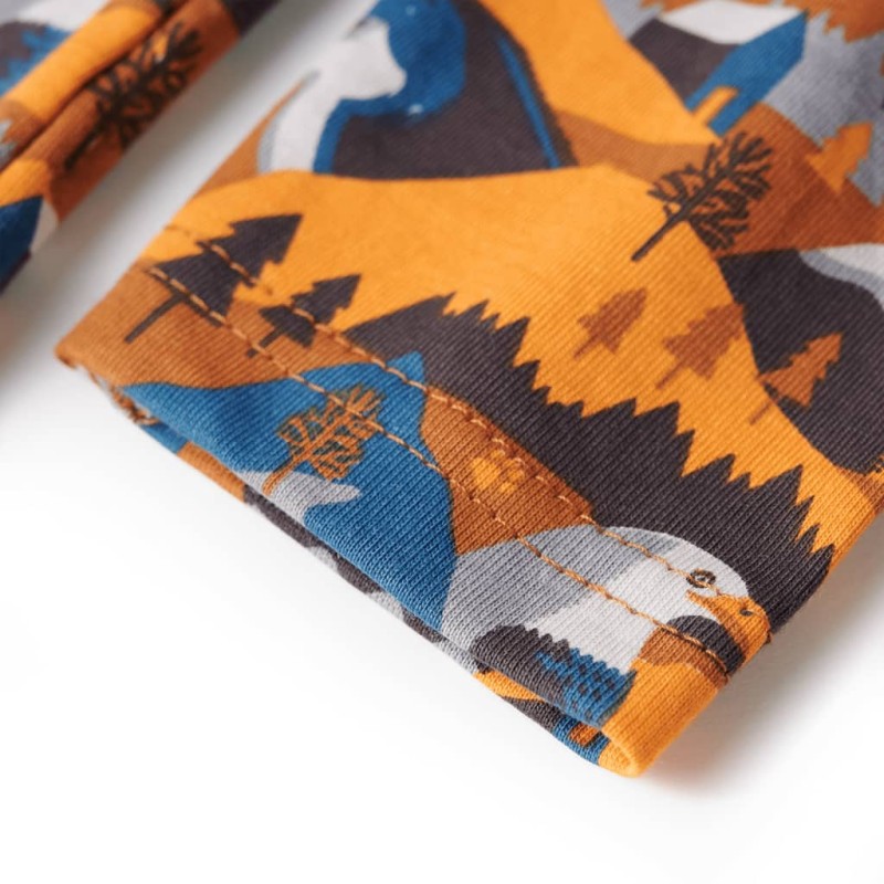 Konyak színű hosszú ujjú gyerekpizsama 116