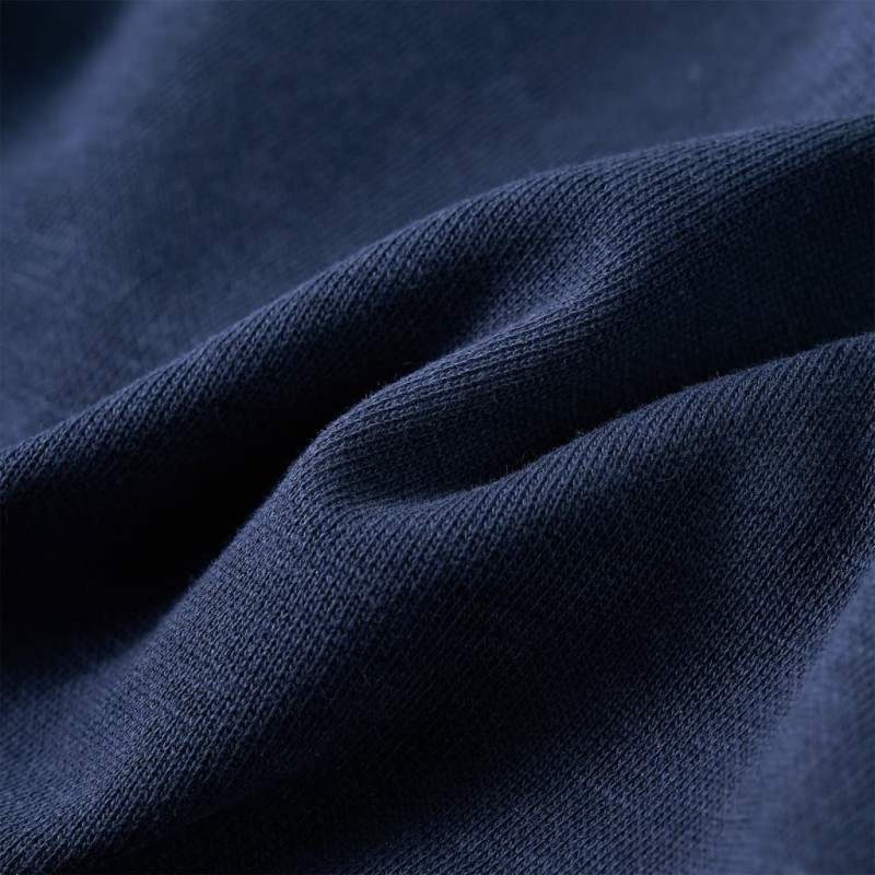 Sötétkék melange és narancs kapucnis gyerekpulóver 92