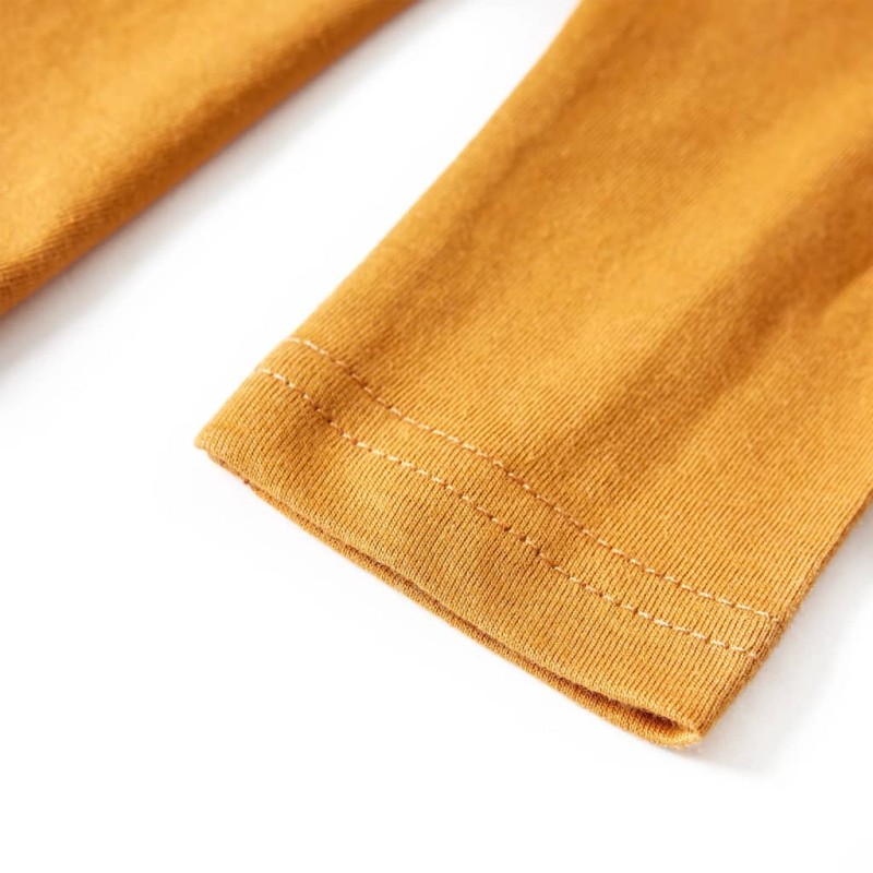 Sötét okker hosszú ujjú gyerekpóló 104