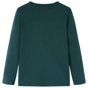 Sötétzöld hosszú ujjú gyerekpóló 92