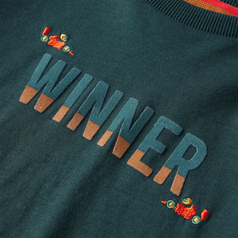 Sötétzöld hosszú ujjú gyerekpóló 128