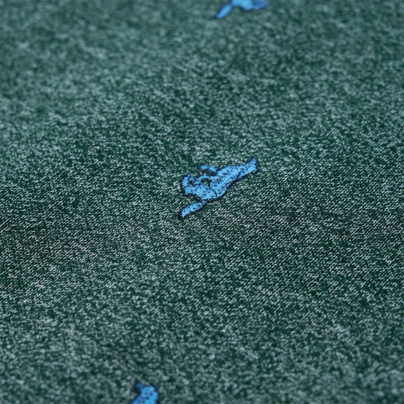 Sötétzöld melange gyerekpulóver 140