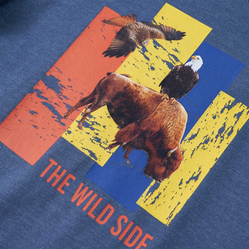 Kék melange hosszú ujjú gyerekpóló 92