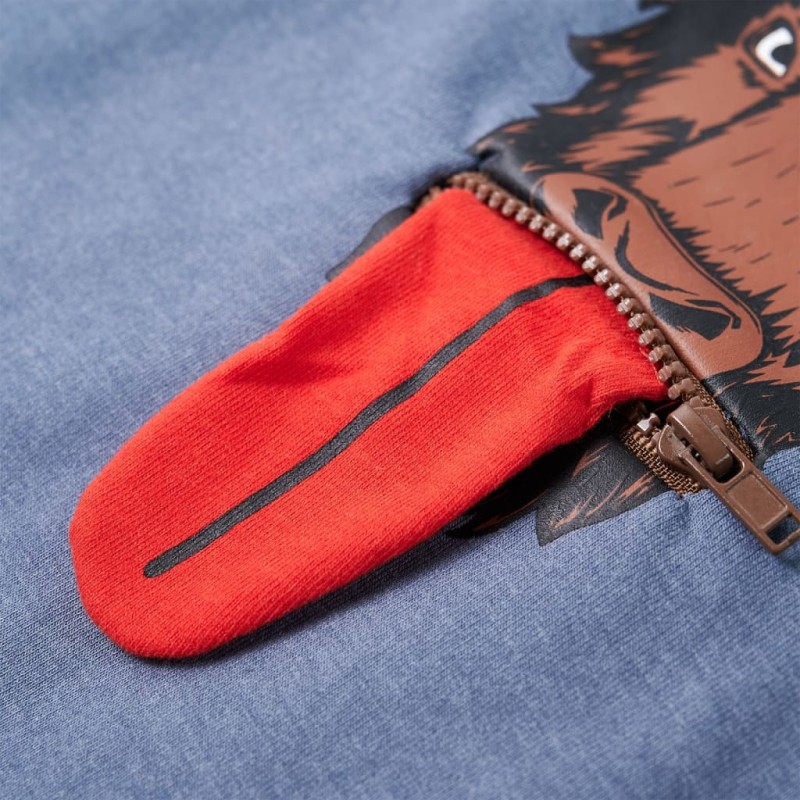 Kék melange kapucnis gyerekpulóver 116