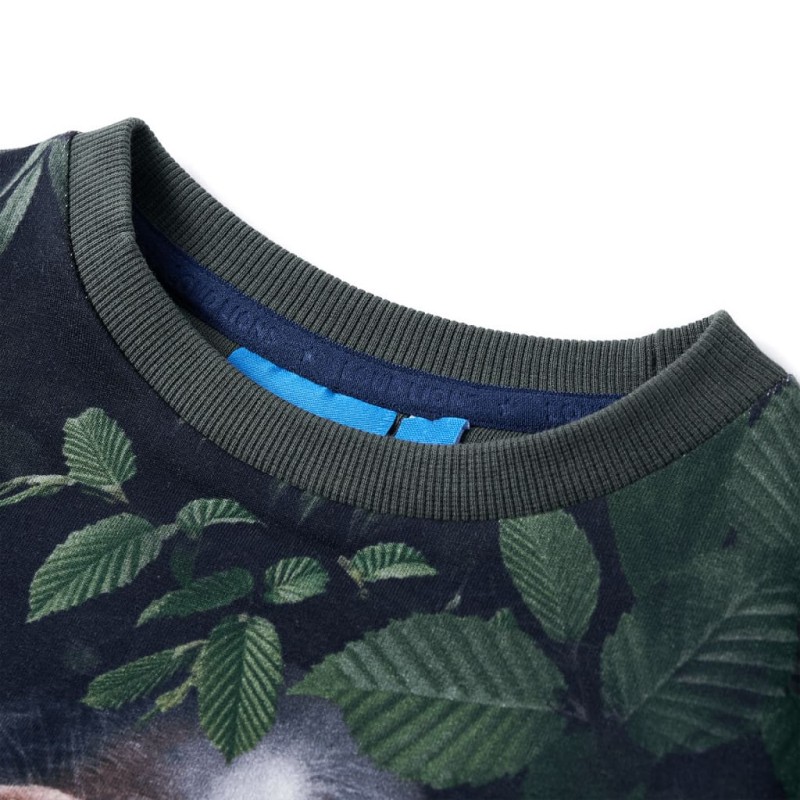 Sötét khaki gyerekpulóver 128